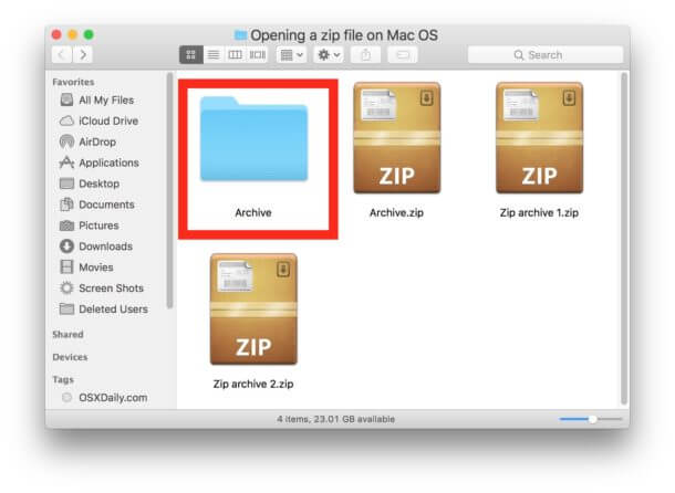 Nie można rozwinąć folderu ZIP